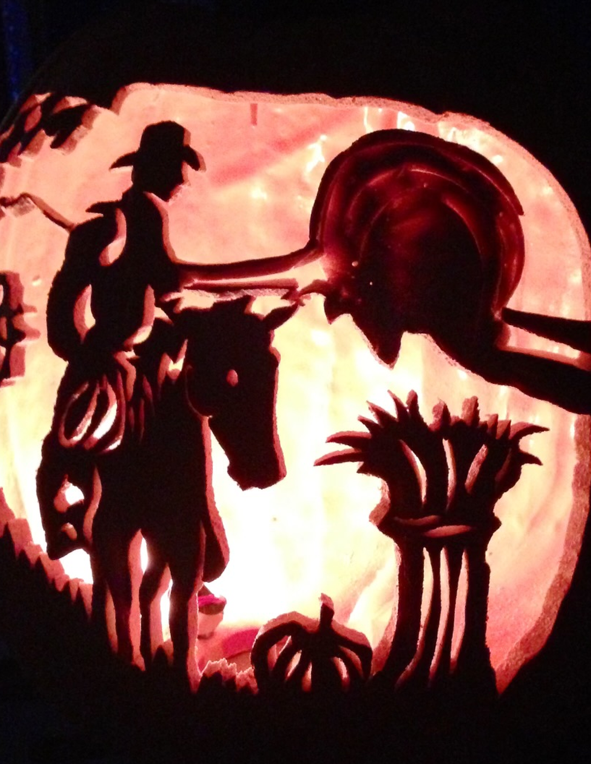 Eric Frickle and family keep images from their favorite, intricate pumpkin carvings.  (Courtesy Eric Frickle)