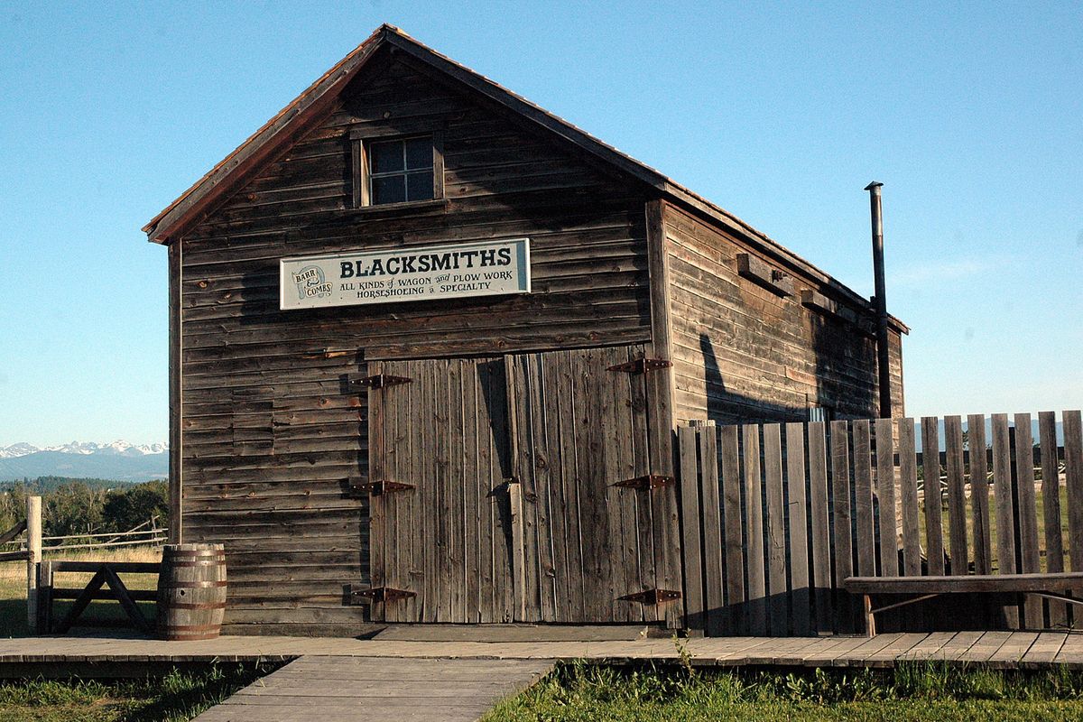 Above: The blacksmith shop was as common and essential as electricians are today.