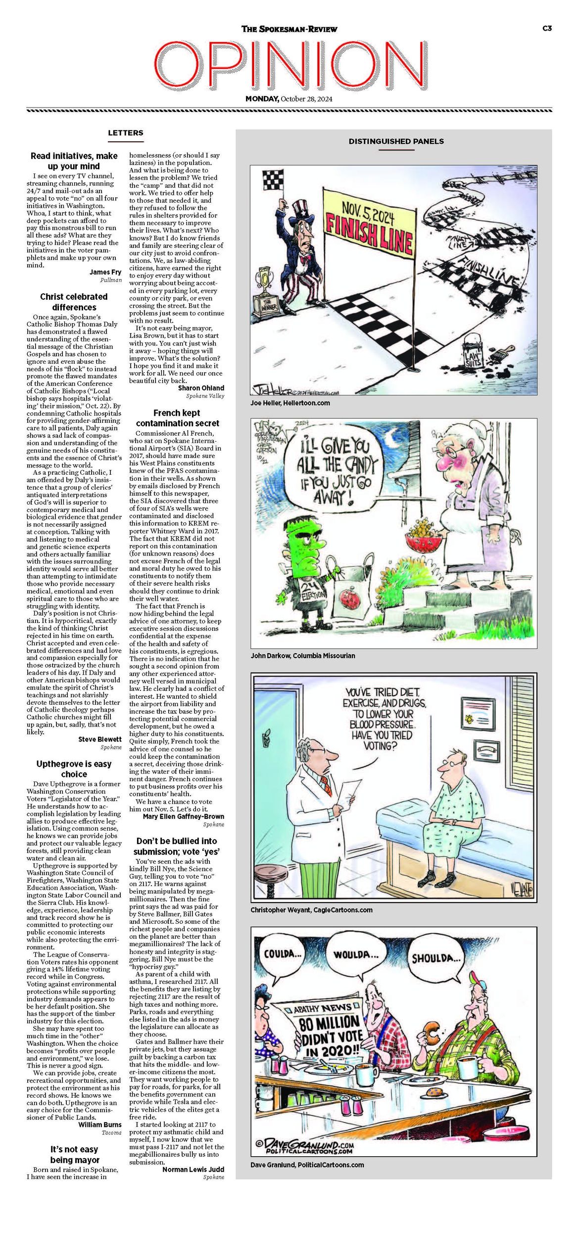 Opinion Front Page for Oct. 28, 2024 The SpokesmanReview