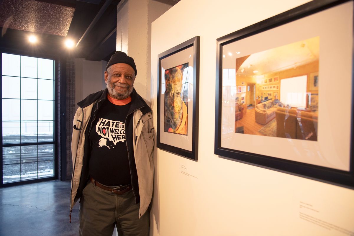 Digital artist Bob Lloyd has several pieces hanging in the show “Home: Imagining the Irrevocable” at the Gonzaga University Urban Arts Center on the third floor of 125 S. Stevens St. in downtown Spokane.  (Jesse Tinsley/The Spokesman-Review)