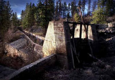 
The head gate of the Corbin Ditch was the beginning for an irrigation system that cut across Post Falls, Stateline and the Spokane Valley to deliver water to orchards and fields. It was recently listed on the National Register of Historic Places. 
 (File/ / The Spokesman-Review)