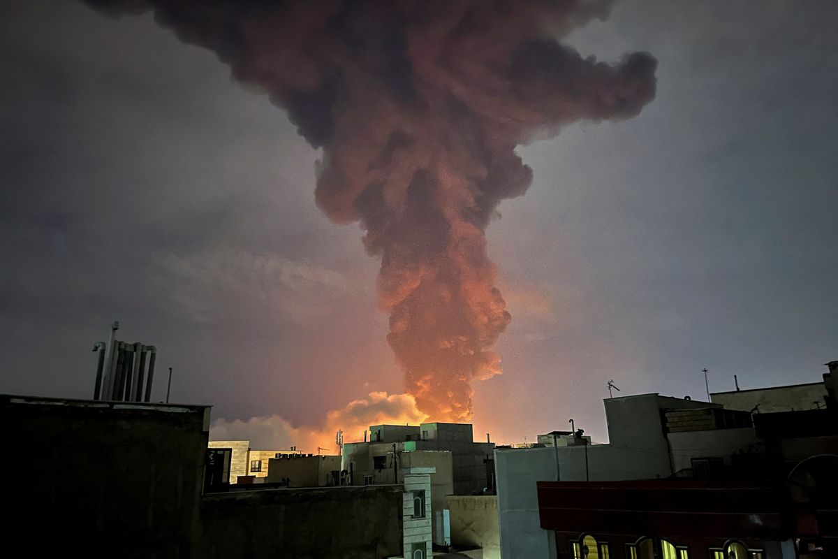 Smoke rises following an explosion Saturday in Tehran amid the U.S.-Israeli conflict with Iran.  (Reuters)