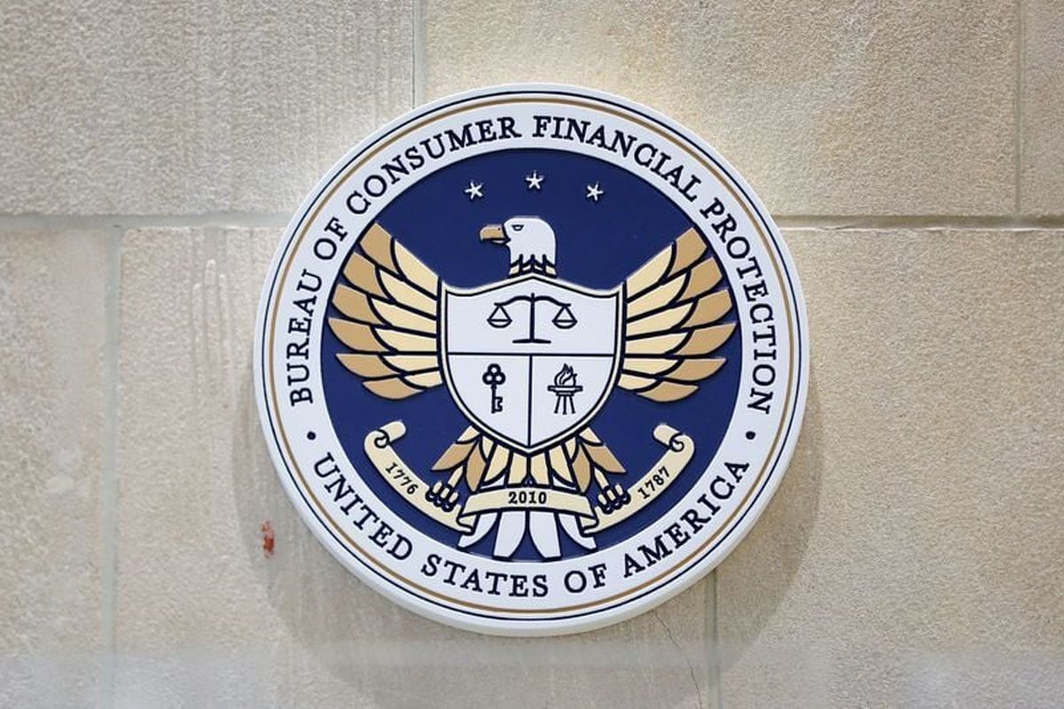 The seal of the Consumer Financial Protection Bureau (CFPB) is seen at their headquarters in Washington, D.C., U.S., May 14, 2021.   (Andrew Kelly/Reuters)