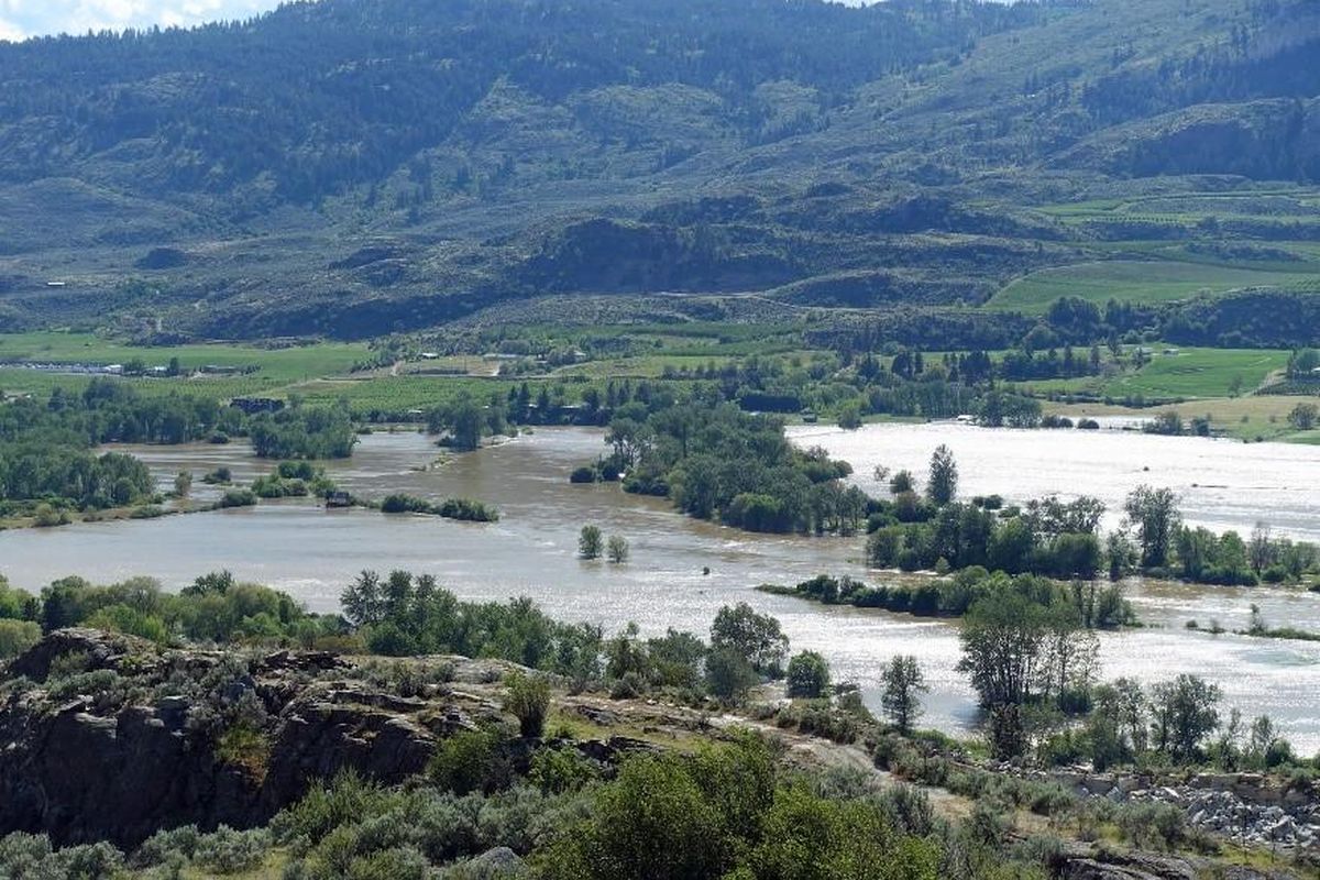 Pictured here is the flooded Eyhott Island as seen from the Whistler Canyon Trail in Okanogan County. (Justin Haug / Courtesy Washington Department of Fish and Wildlife)