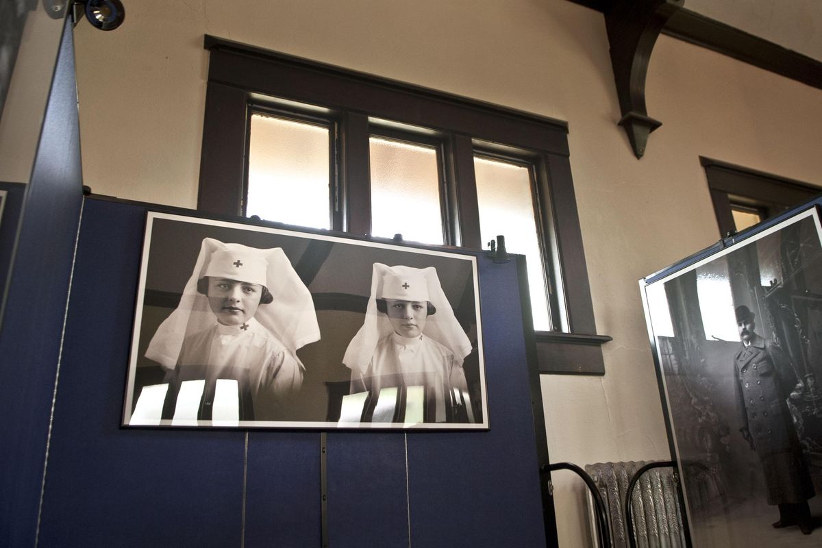 Two pictures of Mary White in one frame at Holy Trinity Episcopal Church in Wallace is part of an extensive collection of work by Thomas Barn ard and Nellie Stockbridge, who both took thousands of images from 1894 to 1963, of the town and people who lived there. After decades sitting in archives at the University of Idaho, the images are now digetized, and the university has donated hundreds of thousands of them to the town of Wallace. The museum, called the Barnard - Stockbridge Museum, is slated to open Sunday, August 18, 2019. (Kathy Plonka / The Spokesman-Review)