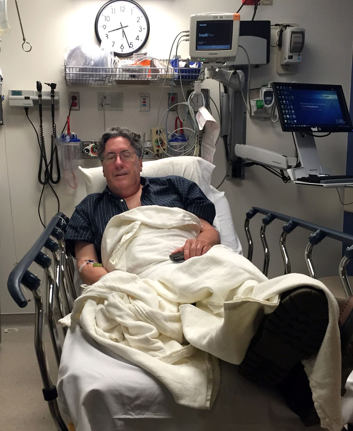Paul Turner is shown in the hospital.