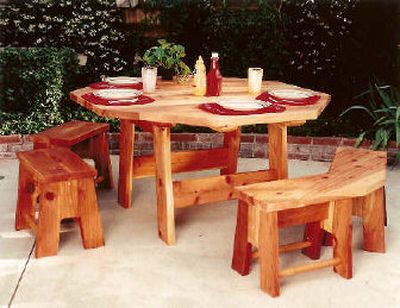 
Octagonal picnic table is as useful as it is attractive.
 (U-BILD / The Spokesman-Review)