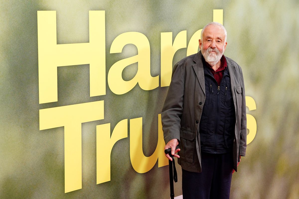 Director Mike Leigh attends the BFI London Film Festival gala screening of “Hard Truths,” at the Royal Festival Hall, Southbank Centre in London, on Oct. 14.  (Zuma Press)