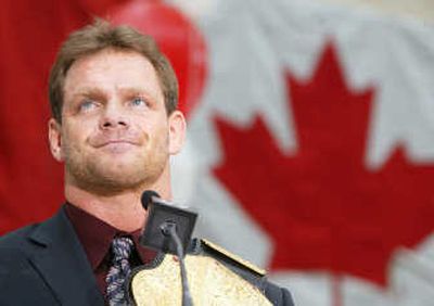 
A happier Chris Benoit was honored by his city, Edmonton, Alberta, in 2004.  Associated Press
 (Associated Press / The Spokesman-Review)