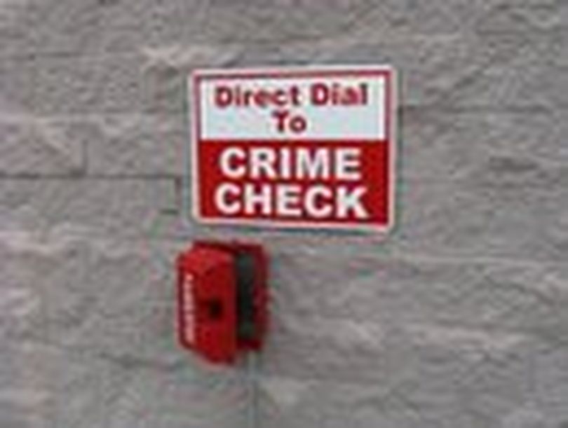 The new Valley Police Precinct 24-hour Crime Check hotline phone. (Photo courtesy Spokane Valley Police Department)