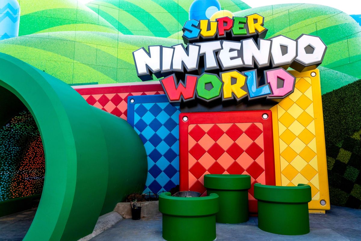 Now entering Super Nintendo World.  (Kyle Grillot/Bloomberg)