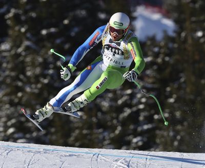 Slovenia’s Bostjan Kline competes during an alpine ski, men’s World Cup downhill, in Kvitfjell, Norway, Friday, Feb. 24, 2017. (Alessandro Trovati / Associated Press)
