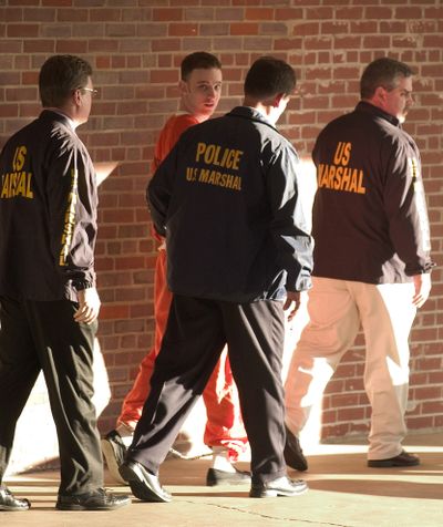 U.S. marshals take Steven Dale Green  out of court after he was sentenced Thursday for rape and murder in Iraq.  (Associated Press / The Spokesman-Review)