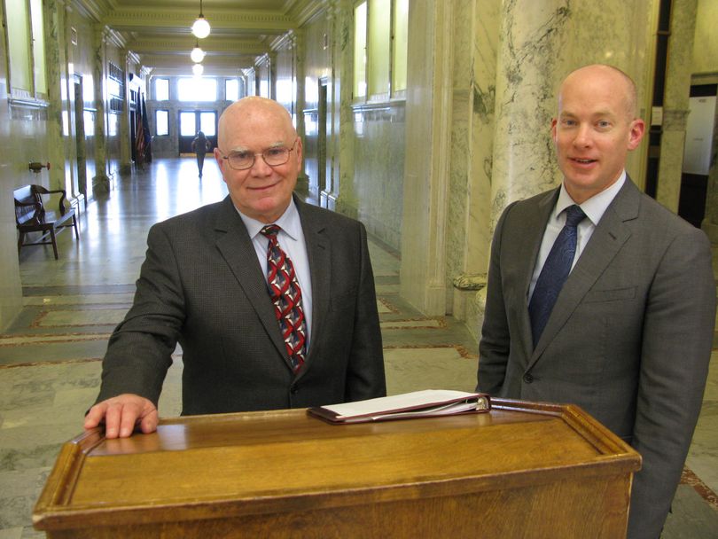 Christ Troupis, left, dropped out of the Idaho Supreme Court race on Monday and endorsed Curt McKenzie, right (Betsy Z. Russell)