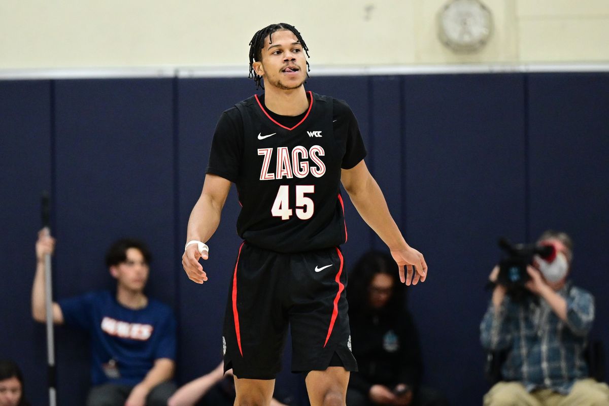 Gonzaga guard Rasir Bolton reacts after hitting a late 3-pointer against Pepperdine during Saturday’s West Coast Conference game in Malibu, Calif. Gonzaga held off the Waves 97-88.  (Tyler Tjomsland/The Spokesman-Review)