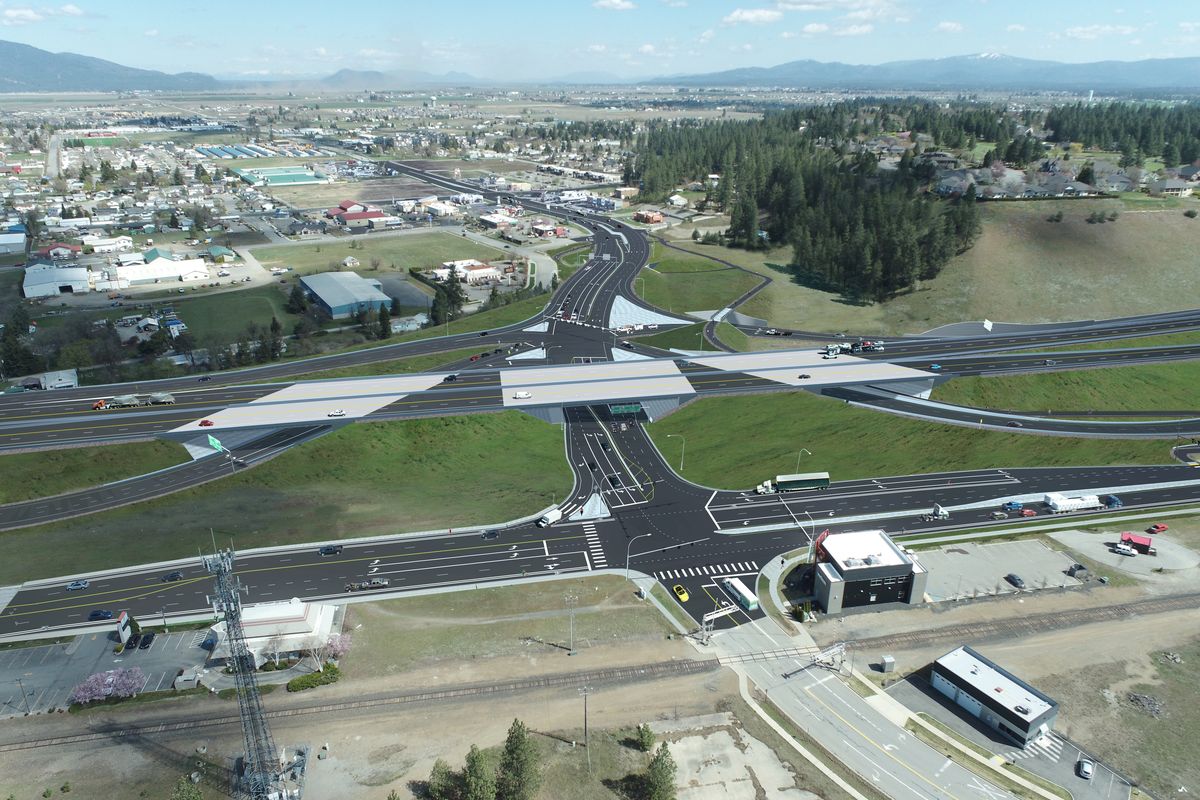 The $78-million interchange is called a single point urban interchange, or SPUI (pronounced spoo-ee). It reduces the number of traffic lights in the interchange to one.  (Courtesy of Idaho Transportation Department )