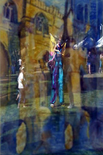 
Butterfly fairy Janet Rayor is reflected by 