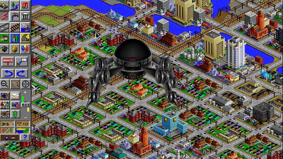 A UFO attacks a SimCity