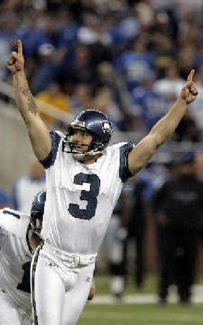 
Seattle kicker Josh Brown asks strangers what they think about Seattle's kicker. 
 (Associated Press / The Spokesman-Review)