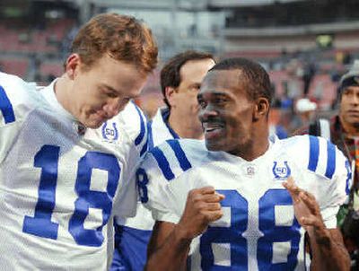 
Peyton Manning, left, and Marvin Harrison have 83 TDs. 
 (Associated Press / The Spokesman-Review)