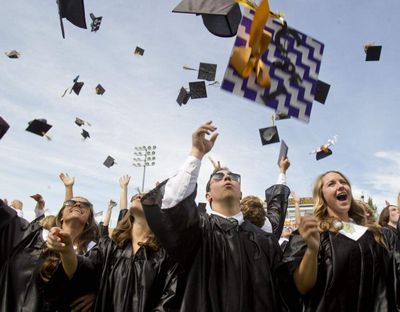 Aaron Asaro and more than 180 Bishop Kelly seniors toss their hats in the air as they are declared Bishop Kelly graduates. “You are the largest graduating class in Bishop Kelly’s 50-year history,” Principal Michael Caldwell told them.  (Idaho Statesman)