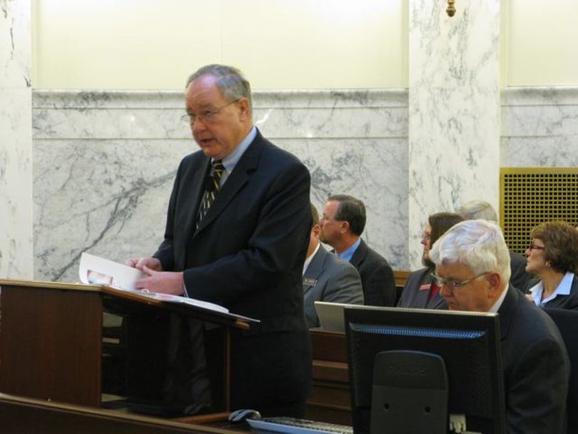 Interim LCSC President Tony Fernandez addresses the Joint Finance-Appropriations Committee on Monday morning. He said the Lewiston college's enrollment has soared 68 percent since 2000, but budget cuts now are taking their toll, in part by making it harder for students to get into the classes they need. (Betsy Russell)