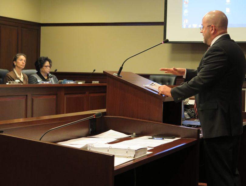 James Ruchti, attorney and former state representative, addresses the Senate State Affairs Committee on Monday morning (Betsy Z. Russell)