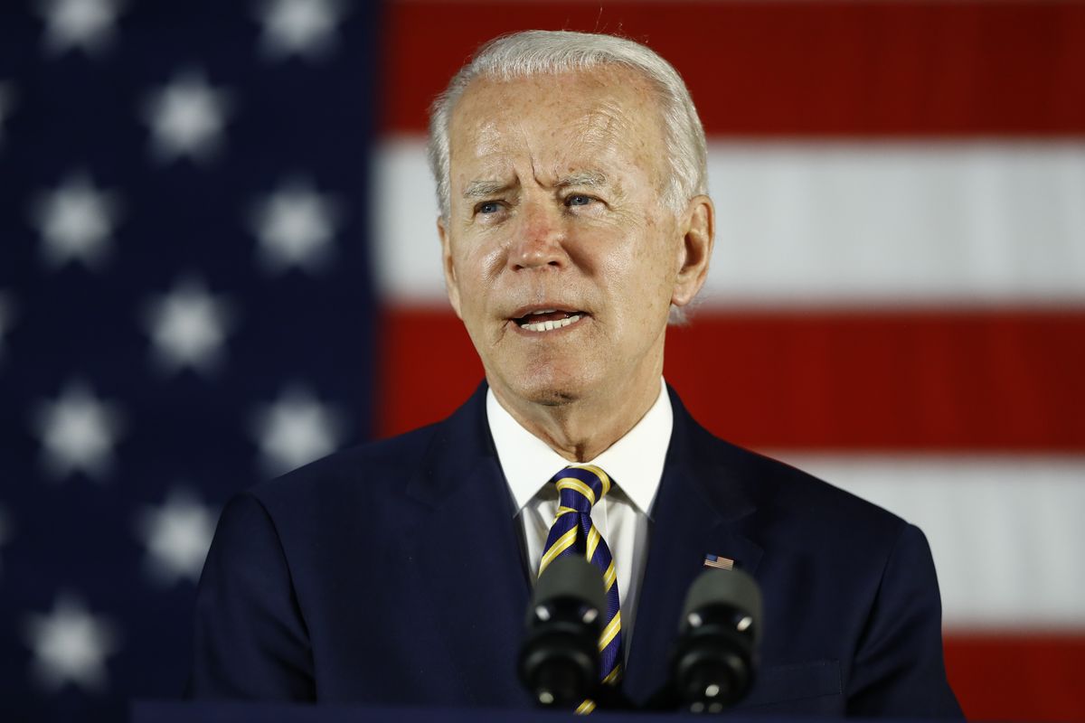 In this June 17, 2020 photo, Democratic presidential candidate, former Vice President Joe Biden speaks in Darby, Pa. (Matt Slocum)
