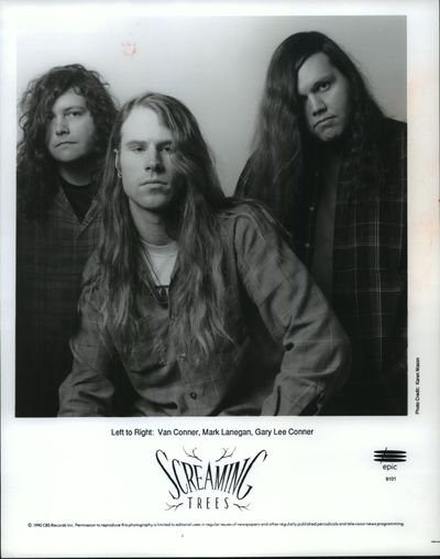 Van Conner, Mark Lanegan and Gary Lee Connor of Screaming Trees photographed in 1990.  (Karen Mason)
