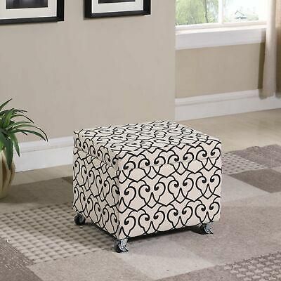 Beige Moroccan Heart Black Stencil Filing Storage Ottoman ($156, bkoog.com). MUST CREDIT: Home Depot (Home Depot / The Washington Post)