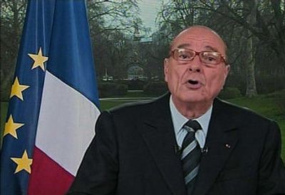 
In this image made from television, French President Jacques Chirac speaks during an address to the nation Friday. 
 (Associated Press / The Spokesman-Review)