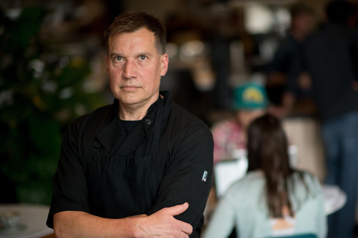 Andrew Larson, chef at the new Indaba on West Riverside Avenue, poses for a photo on Wednesday, Sept. 12, 2018. (Tyler Tjomsland / The Spokesman-Review)