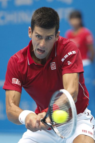 Serbia’s Novak Djokovic is riding a 23-match win streak in China. (Associated Press)