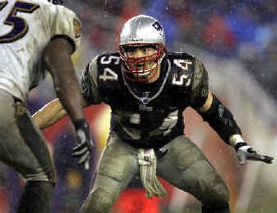 
 Tedy Bruschi will appear in his fourth Super Bowl with the New England Patriots. 
 (Associated Press / The Spokesman-Review)