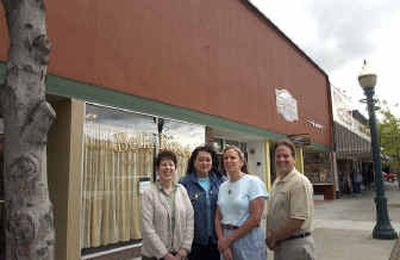Area business owners, from left, Mari Quick of Northwest Artists, Marilyn Boyd, of Bella Rose Cafe, Cindy Summers of Summers Glass and Mark Rogers of Leather Works have created business