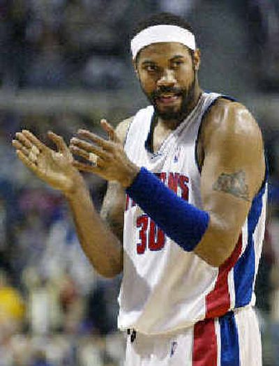 
Pistons have applauded the play of Rasheed Wallace. 
 (Associated Press / The Spokesman-Review)