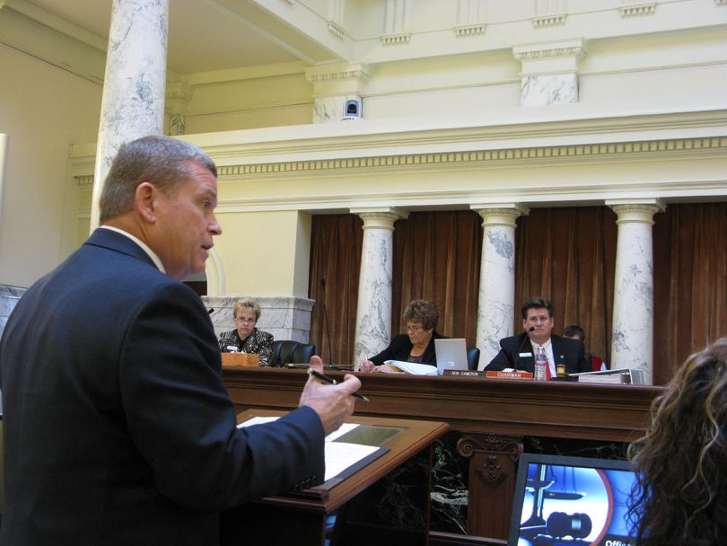 Idaho Attorney General Lawrence Wasden makes his budget pitch to lawmakers on Tuesday (Betsy Russell)