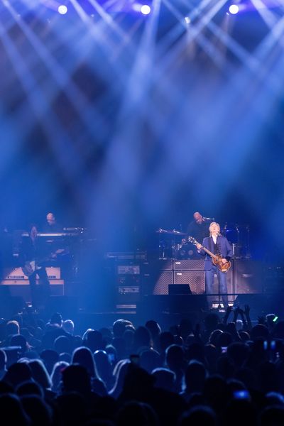 Paul McCartney performs during the opening night of his Got Back tour, Thursday, April 28, 2022, in the Spokane Veterans Arena.  (COLIN MULVANY/THE SPOKESMAN-REVI)