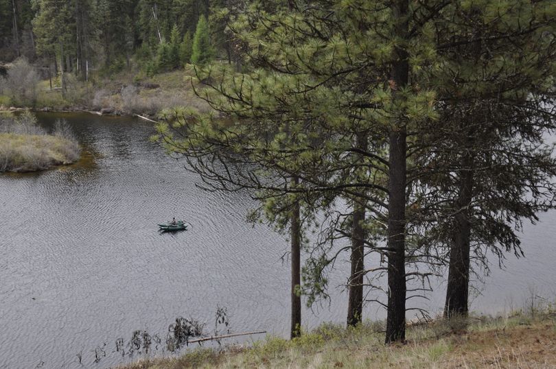 A fly fisher was virtually alone at McDowell Lake on opening day. (Rich Landers)