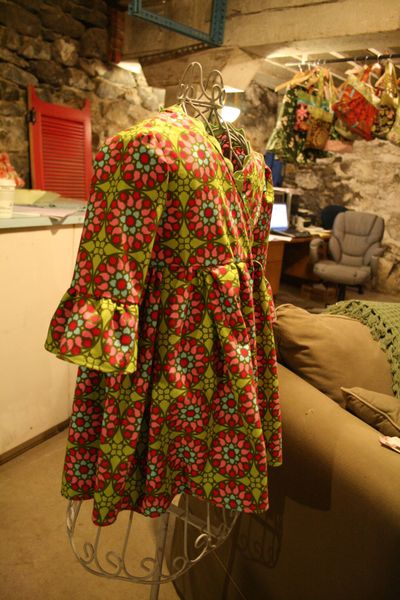 A child-sized dress is on display at Buttercuppity Designs' downtown Spokane studio. (Megan Cooley)