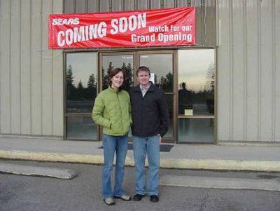 Standing in front of the new Cheney Sears store are Keri and Dan Hilton, who both will work there.
(Jerry Hilton photo / The Spokesman-Review)