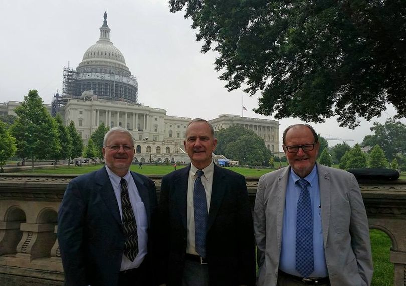 Scotchman Peaks Wilderness advocates lobbying on Capital Hill in Washington, D.C., include Phil Hough of the Friends of the Scotchman Peak Wilderness, Bonner County Commissioner Cary Kelly and Bob Boeh, Idaho Forest Group’s vice president of government affairs. (Courtesy)
