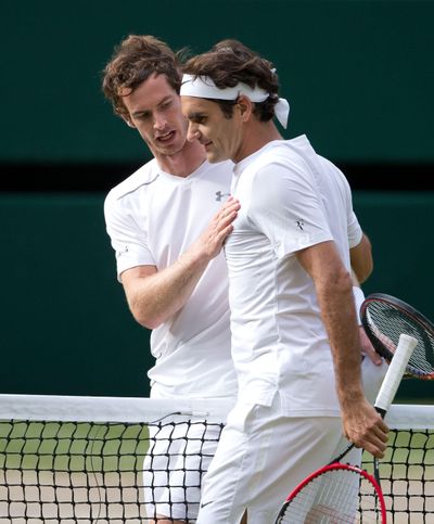 Roger Federer and Andy Murray are each two wins away from squaring off in the finals at Wimbledon. (Hasenkopf/REX Shutterstock / Associated Press)
