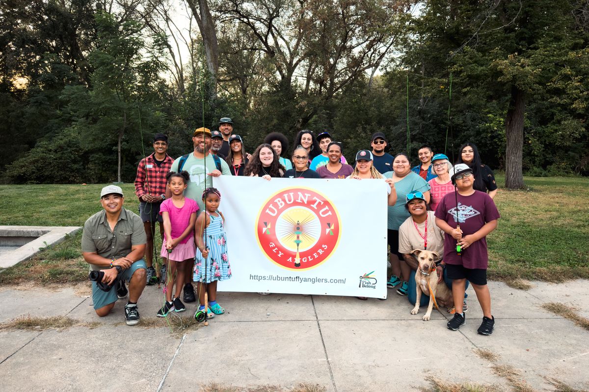 Ubuntu Fly Anglers pose outside Minneapolis Hidden Falls Park. (Courtesy)