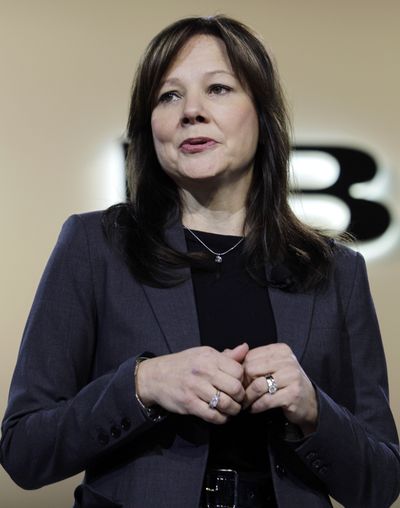 Mary Barra, General Motors senior vice president of global product development, speaks at the debut of the 2013 Buick Encore at the North American International Auto Show in Detroit. (Associated Press)
