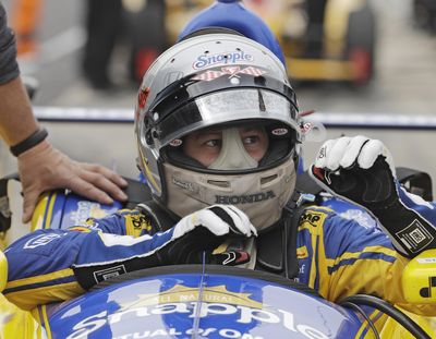 Marco Andretti posted the top speed in Monday’s practice for the Indianapolis 500, 228.978 mph, to lead a sweep of the top four spots by his Andretti Autosport team. (Darron Cummings / Associated Press)