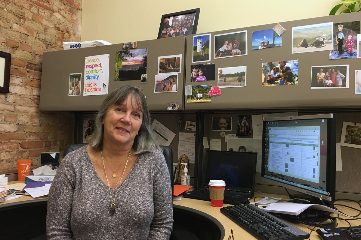 Nurse Sally Korth sits in her office in Kalamazoo, Mich., Tuesday morning, Nov. 10, 2015. Korth, 65, has spent almost 40 years in the health care industry, first as an emergency room nurse and later on as an executive overseeing the transition to electronic medical records for large corporate accounts. “I was working 60-70 hours per week, and one Christmas I was spending some time with my kids and grandchildren, and I just thought, what am I doing?” So, Korth took a new job, for significantly less pay, and recently scaled back her hours to four days per week. That extra day off is huge, she says. According to the Bureau of Labor Statistics, 17.7 percent of people 65 and older are still working in some capacity, compared with 11.7 percent in 1995. (Adam Allington / Associated Press)