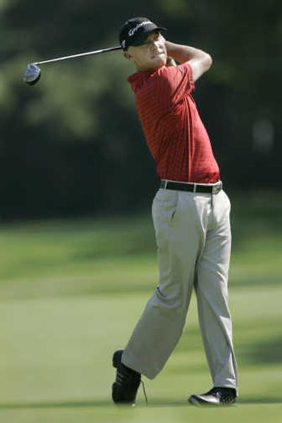
Nathan Green follows through on the 17th fairway Saturday. Associated Press
 (Associated Press / The Spokesman-Review)
