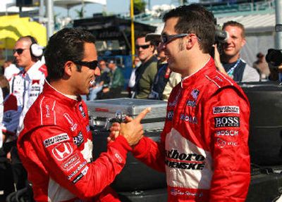 
Helio Castroneves, left, and Sam Hornish Jr. are in their third year together with Marlboro Team Penske.
 (Associated Press / The Spokesman-Review)