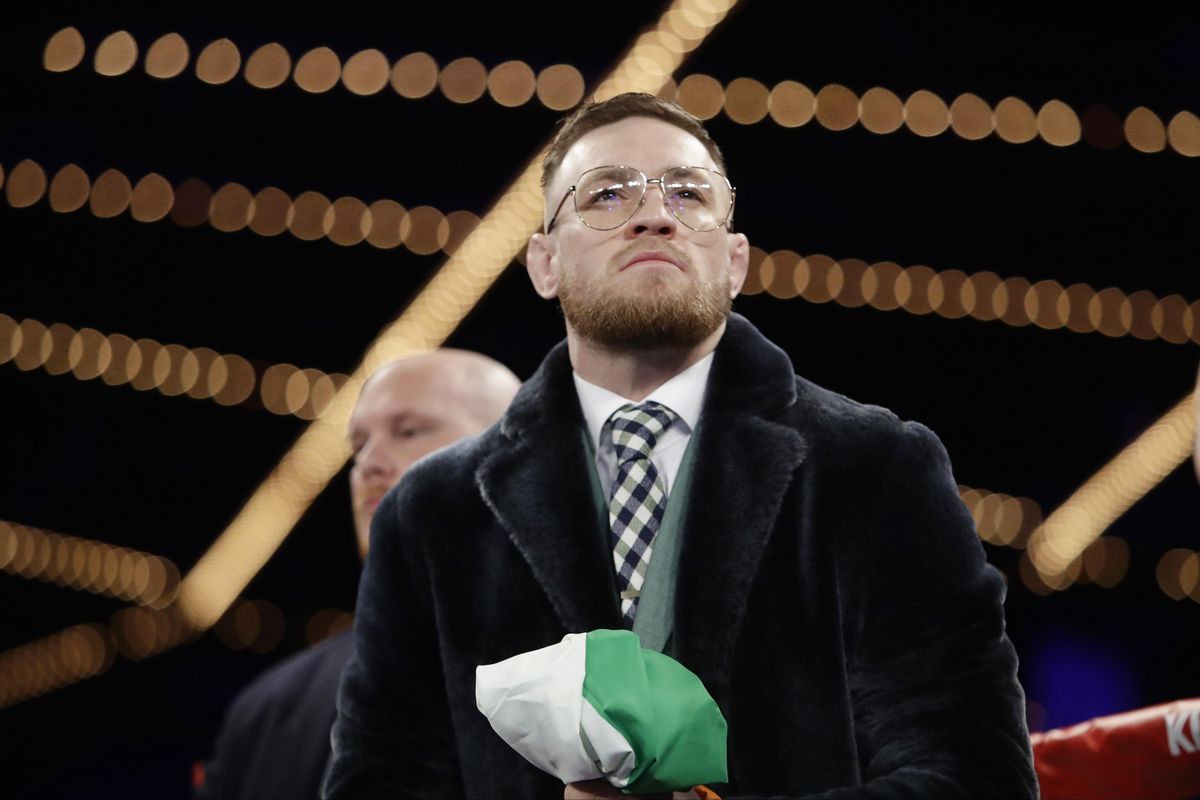 In this March 17, 2017 file photo, Conor McGregor, of Ireland, stands in the ring before a super bantamweight boxing match in New York. McGregor has come to an agreement with UFC that has moved a proposed fight with Floyd Mayweather Jr. closer to reality. (Frank Franklin II / Associated Press)